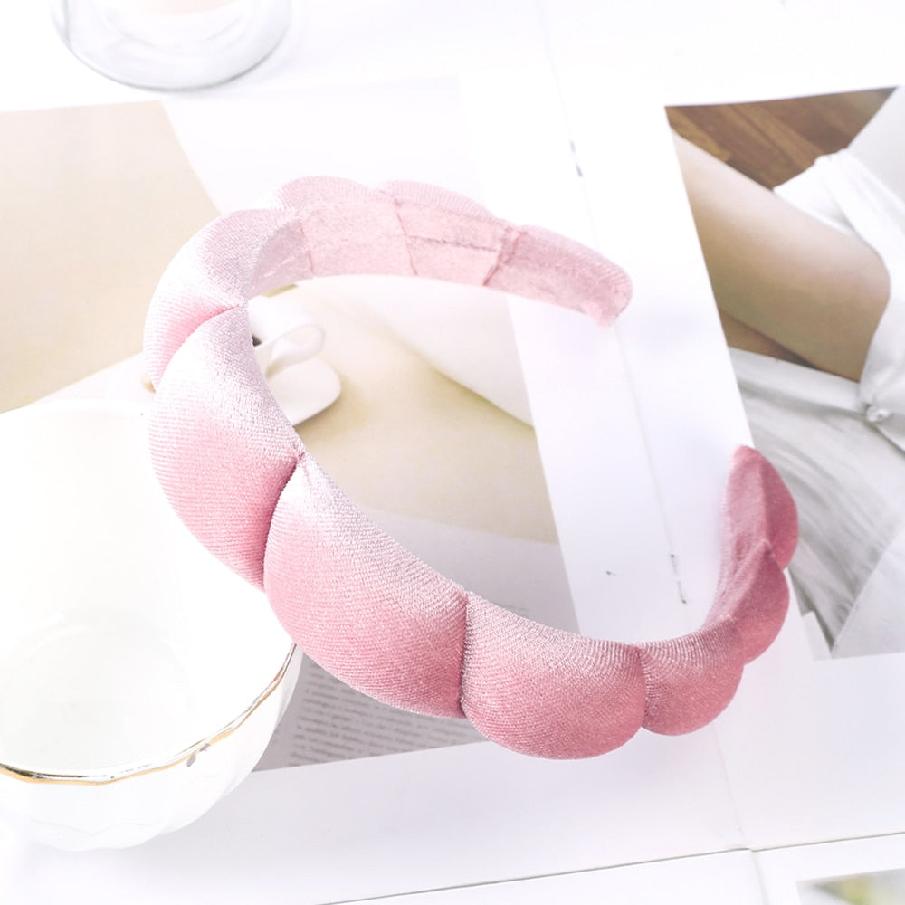 Haimeikang Solid Color Velvet Headband Hair Bands Winter New Sponge Hair Hoop Bezel Headbands For Women Fashion Hair Accessories - Orchid Unique