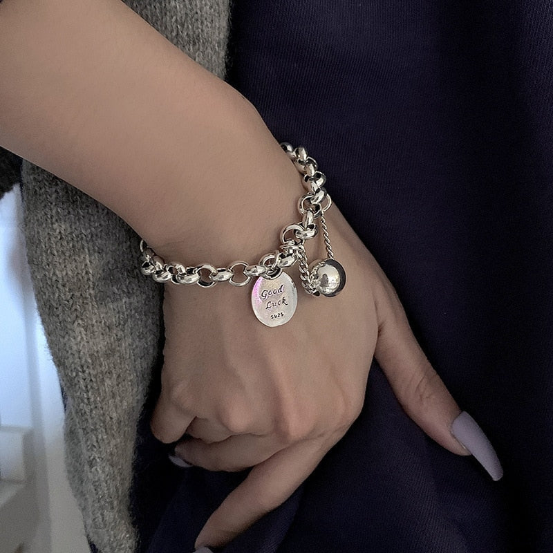 Fashion Punk Curb Cuban Chain Bracelets Set - Orchid Unique