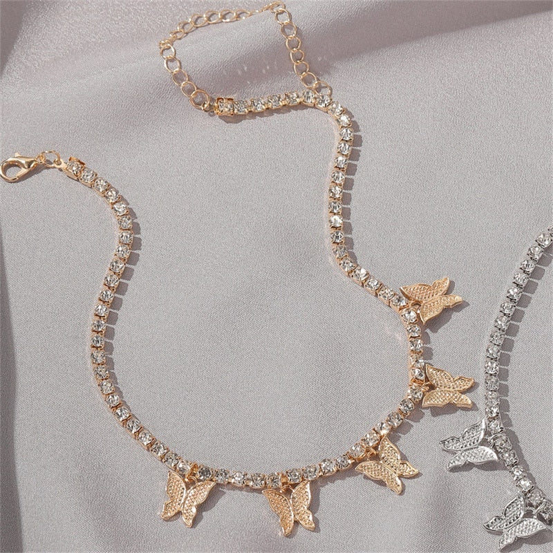 Crystal Butterfly Pendants - Orchid Unique