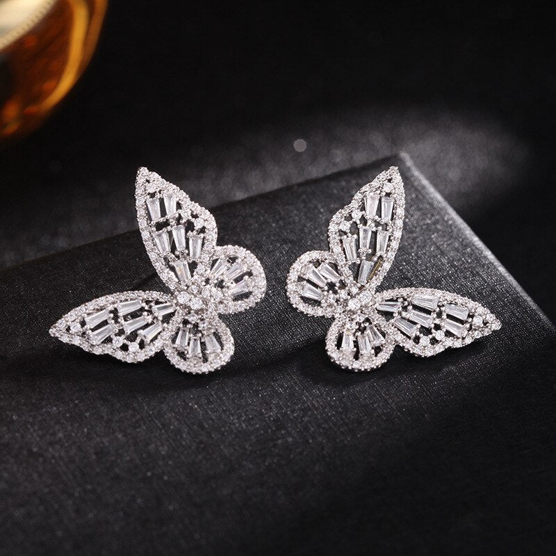 Big Butterfly Gold Earring - Orchid Unique