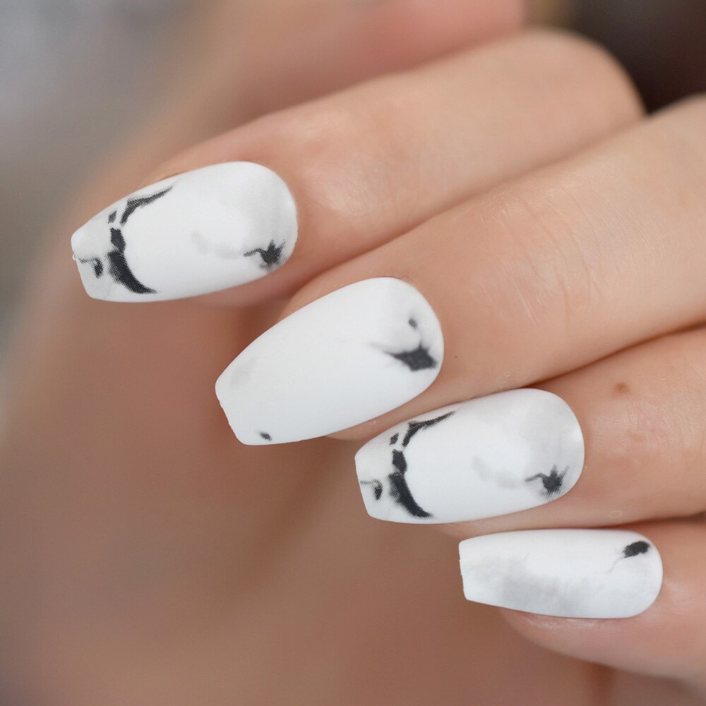 French Ballerina Coffin False Nails - Orchid Unique