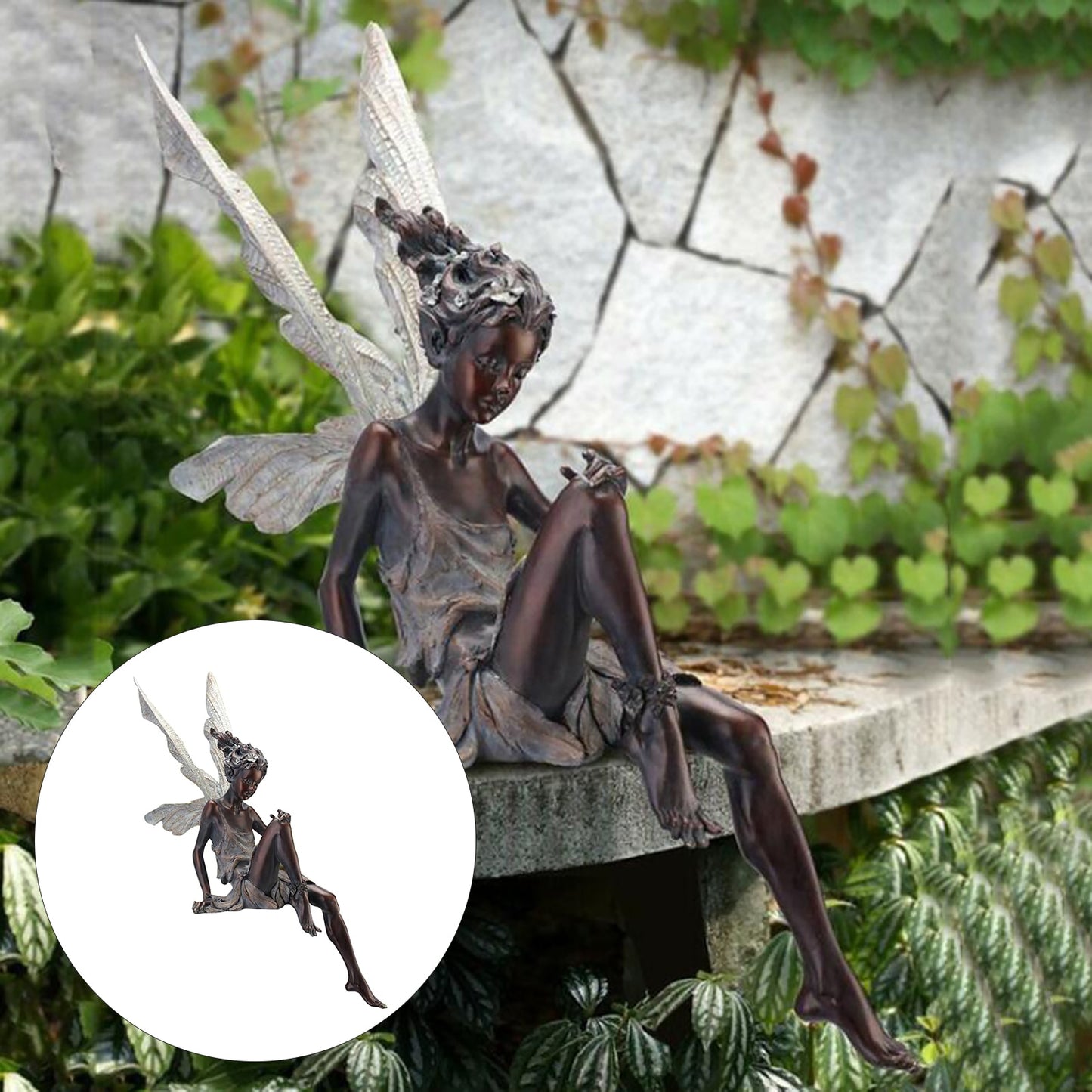 Sitting Fairy Statue - Orchid Unique