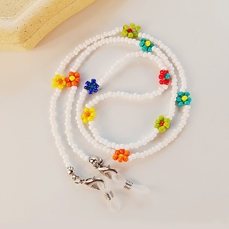 Mixed Color Beads Mask Strap - Orchid Unique