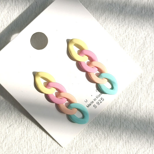 Candy Color Acrylic Earrings - Orchid Unique