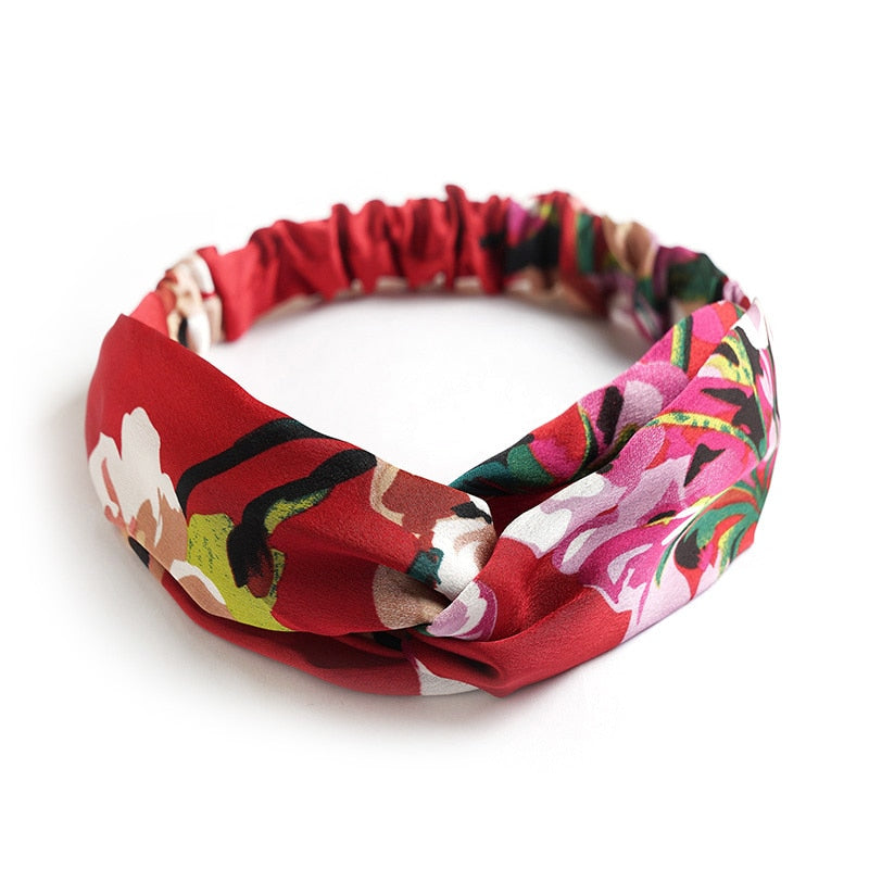 New print Knot Women Headband Vintage Hairband Girls Headwear Leopard Headband Hair Accessories dress Gift hair ties scrunchie - Orchid Unique
