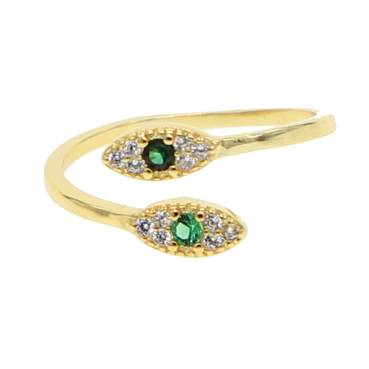 Green Eye Fashion gold Ring - Orchid Unique