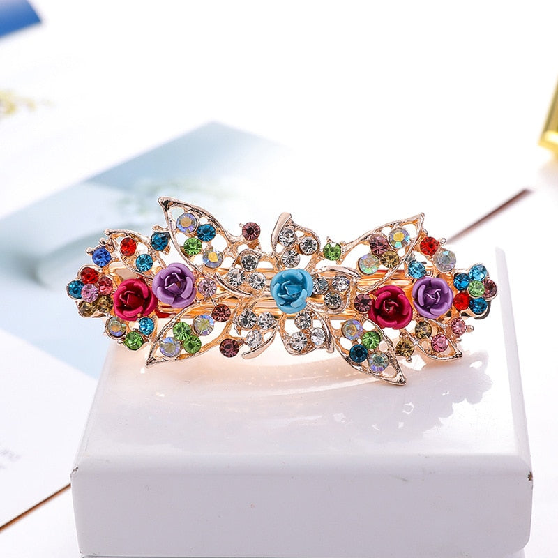 Crystalline rhinestone hairpin - Orchid Unique