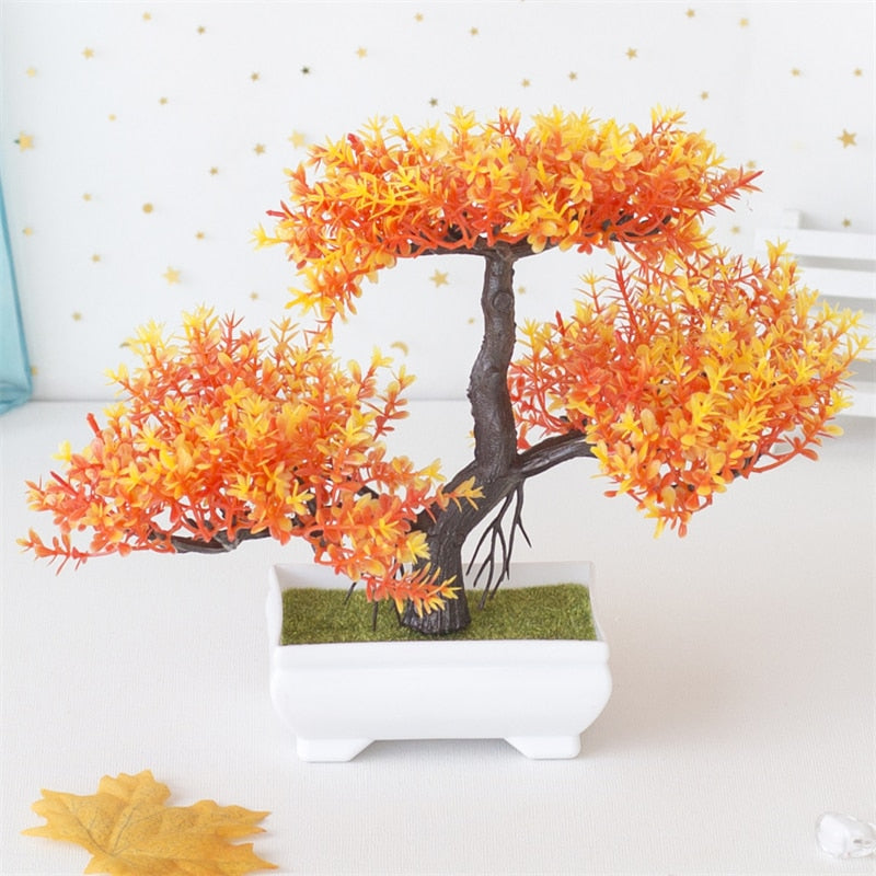 Vase + Artificial Bonsai Small Tree Pot - Orchid Unique
