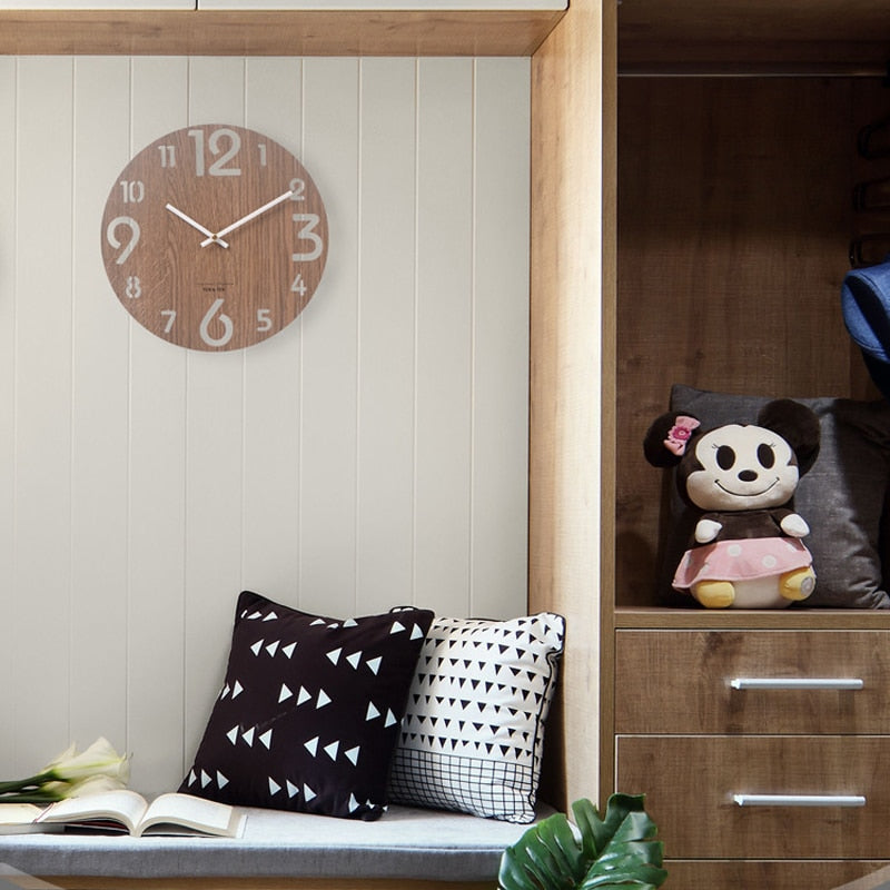 Wooden 3D Wall Clock - Orchid Unique