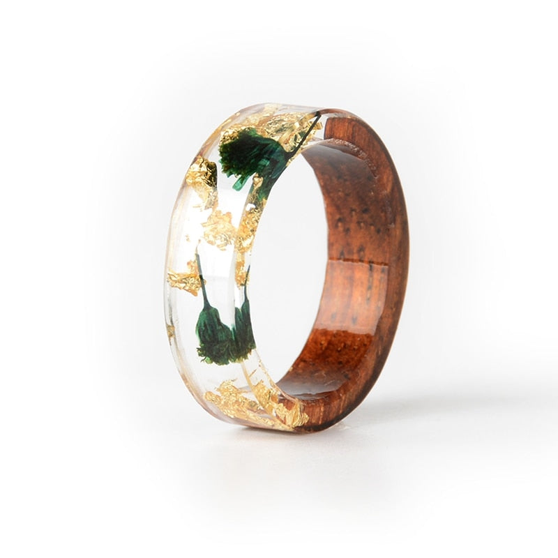 Handmade Dried Flower Epoxy Ring - Orchid Unique