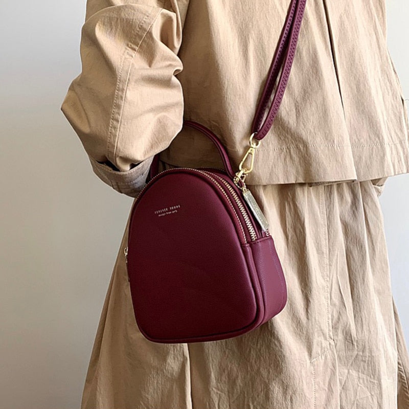 Leather Mini Backpack Purse - Orchid Unique