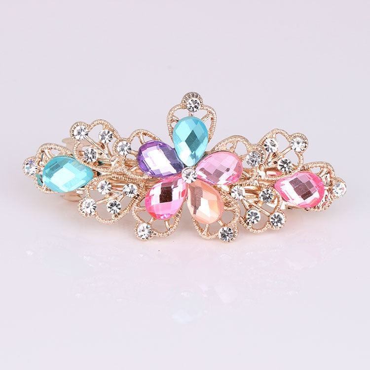 Crystalline rhinestone hairpin - Orchid Unique