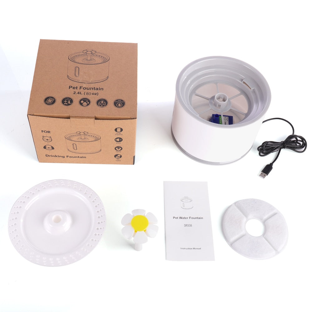 Automatic Pet Cat Water Fountain - Orchid Unique