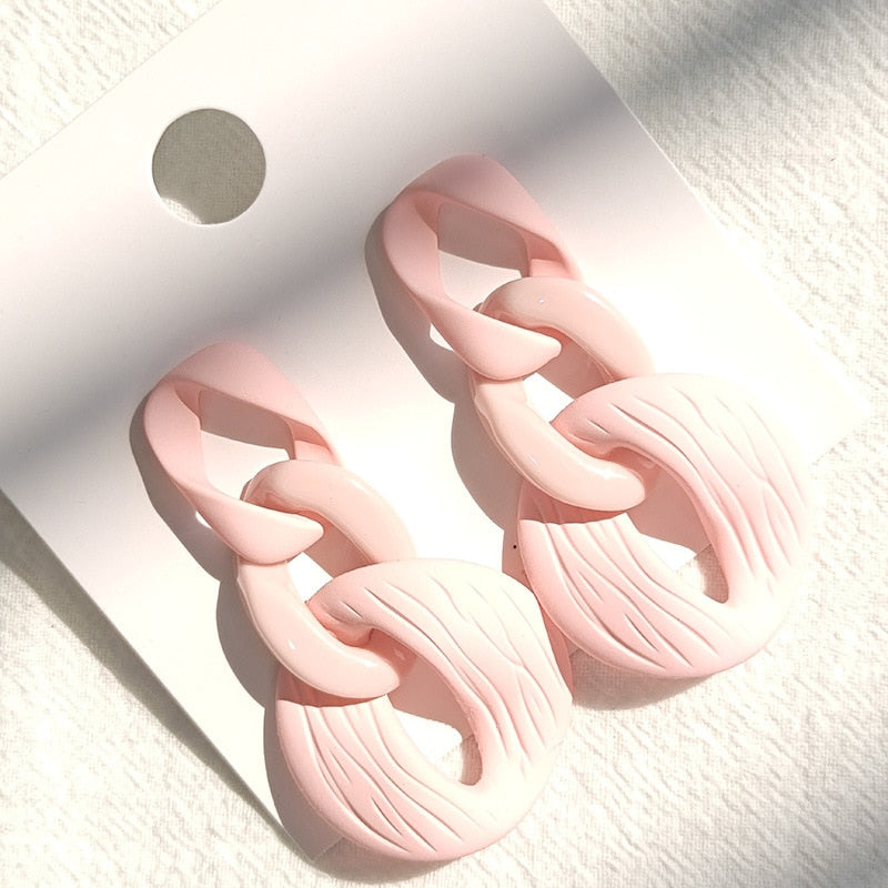 Candy Color Acrylic Earrings - Orchid Unique