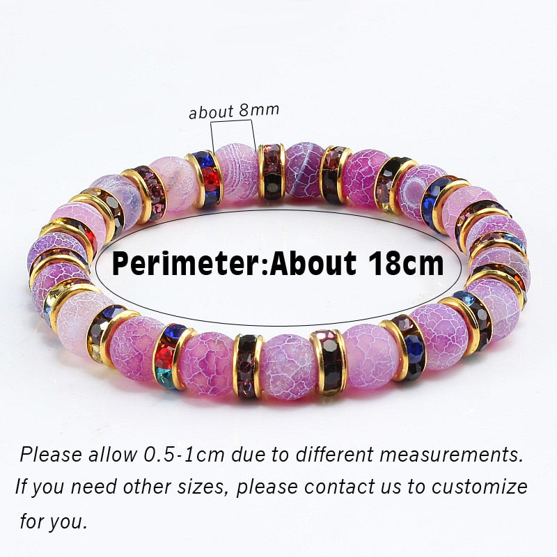 Classic Purple Crystal Beaded Chakra Bracelet - Orchid Unique