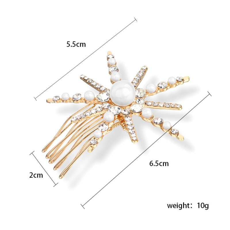 Fashion Star Rhinestone Pearl Hair Pin - Orchid Unique