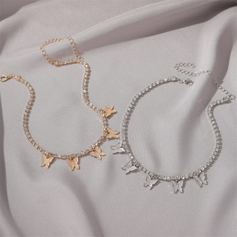 Crystal Butterfly Pendants - Orchid Unique