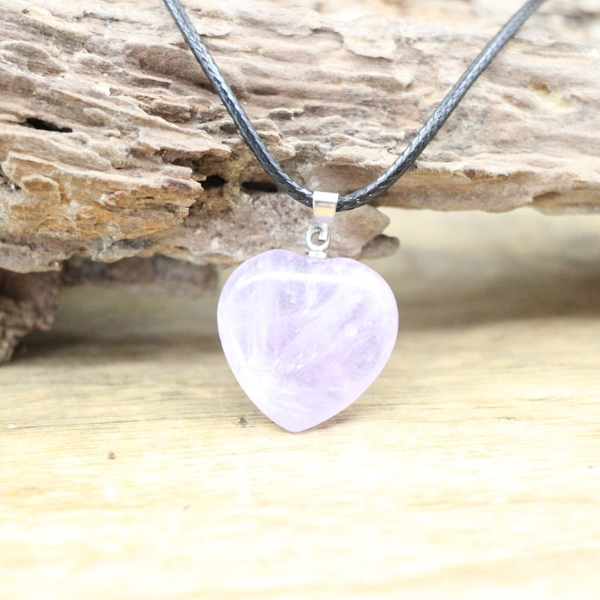 Natural Agates Quartz Heart Shape Pendant - Orchid Unique