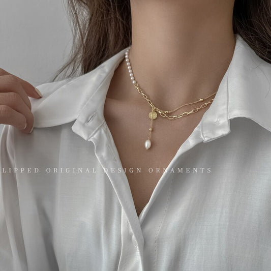 Dainty Pearl Necklace - Orchid Unique