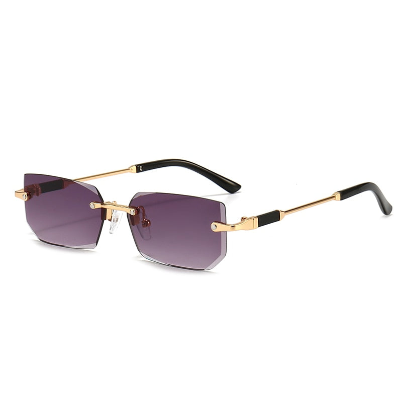 Rectangular Rimless Sunglasses - Orchid Unique