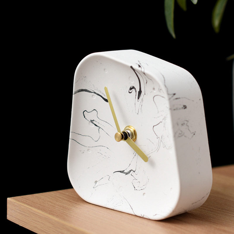 Geometry Shaped Cement Table Clock - Orchid Unique