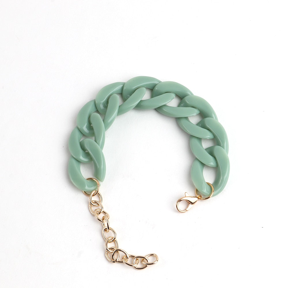 Colorful Acrylic Thick Chain Bracelets - Orchid Unique