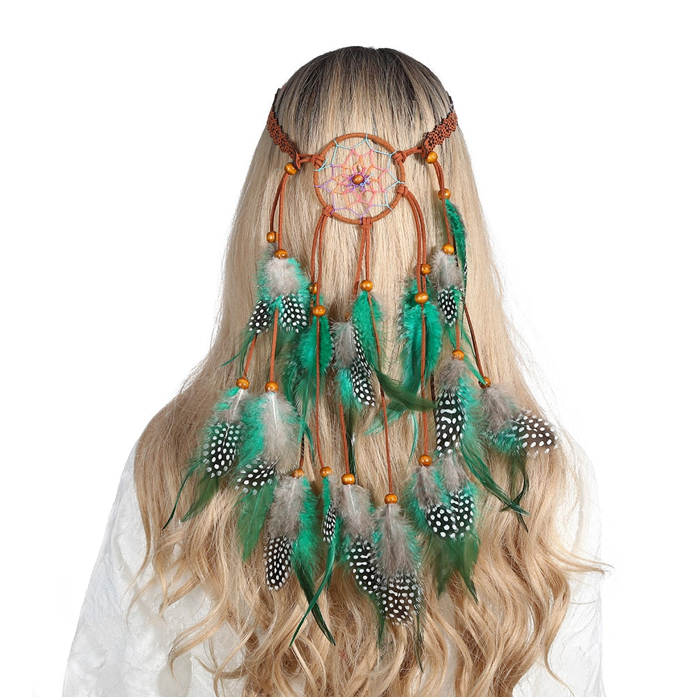 Festival Boho Feather Headband - Orchid Unique