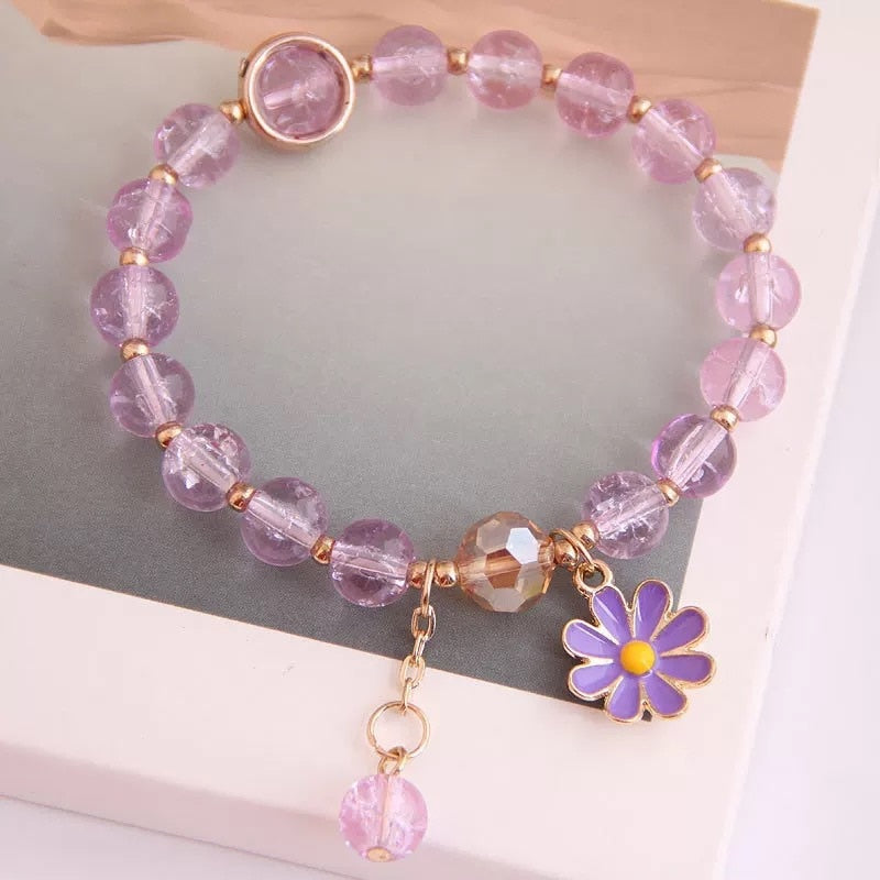 Bohemian Daisy Flowers Bracelet - Orchid Unique