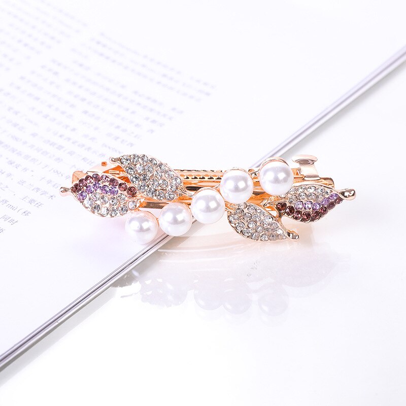 Crystalline rhinestone hairpin - Orchid Unique