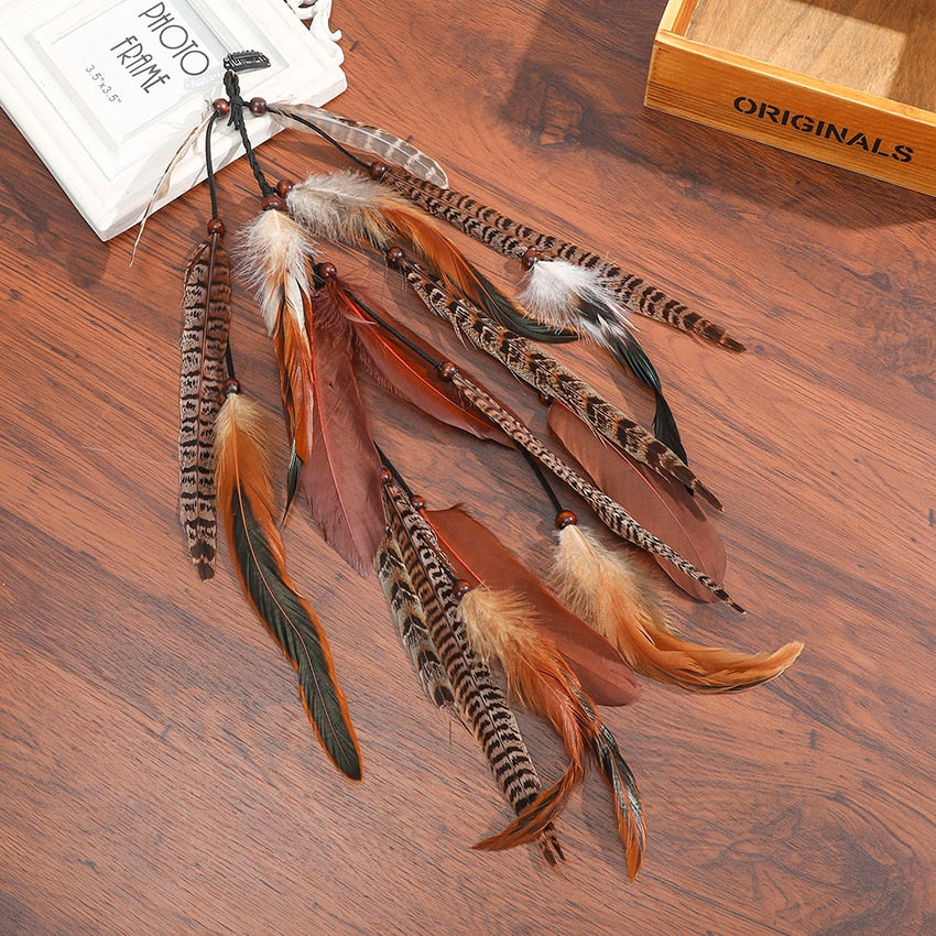 Levao Indian Festival Tassel Feather Hair Combs Hairpins for Women Hippie Headpiece Ethnic Head Band Hair Comb Clips Headwear - Orchid Unique