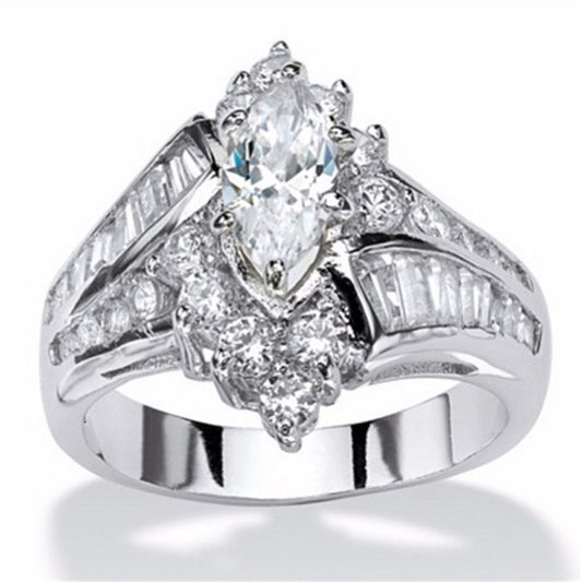 Luxury Oval White CZ Gold Ring - Orchid Unique