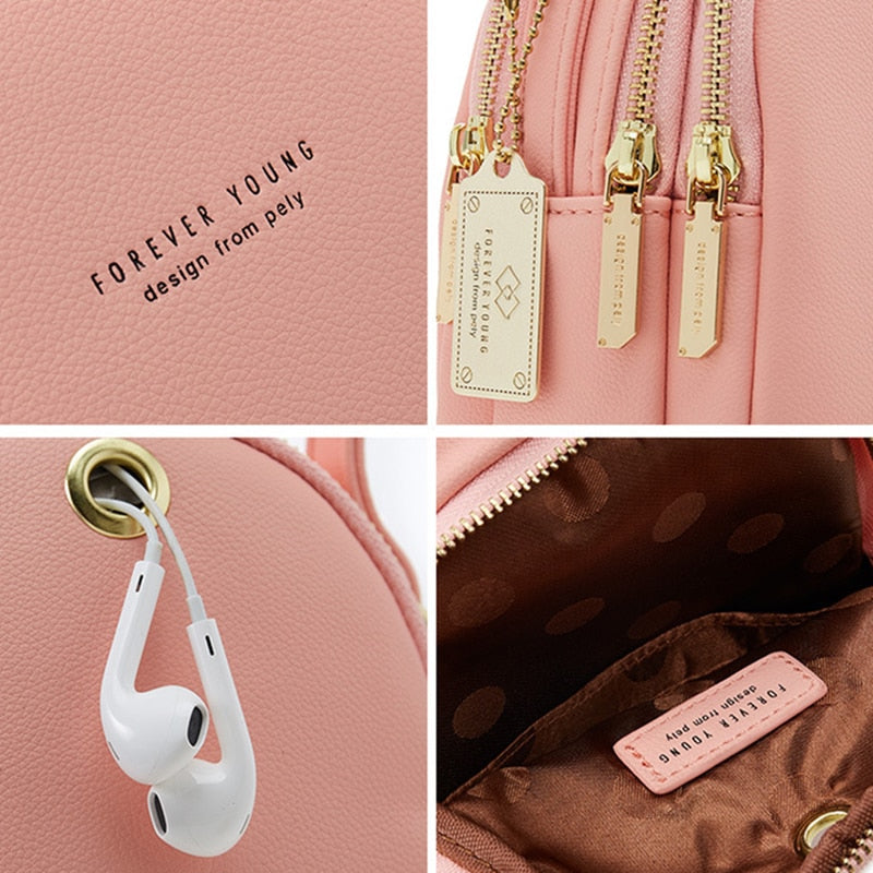 Leather Mini Backpack Purse - Orchid Unique