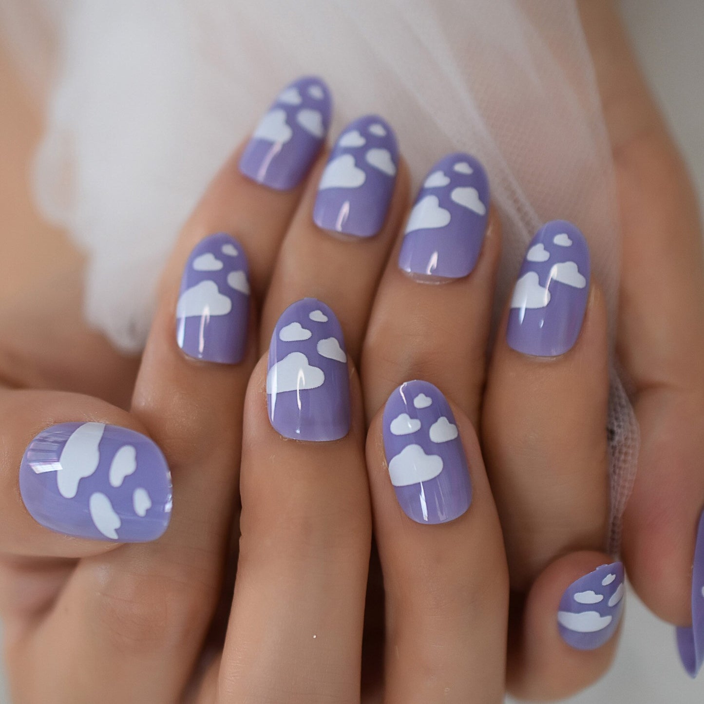 Round Fake Nail Tips - Orchid Unique
