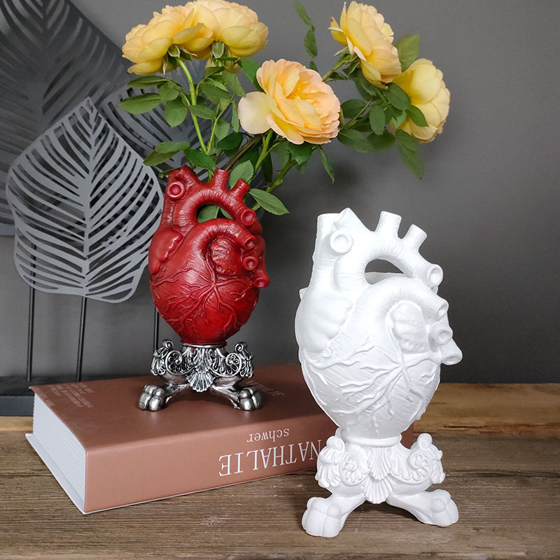 Heart-shaped Sculpture Statue-Vase - Orchid Unique
