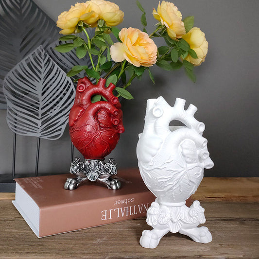 Heart-shaped Sculpture Statue-Vase - Orchid Unique