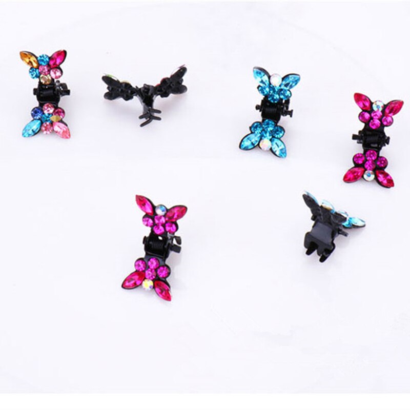 Cute Crystal Butterfly Hair Clips - Orchid Unique