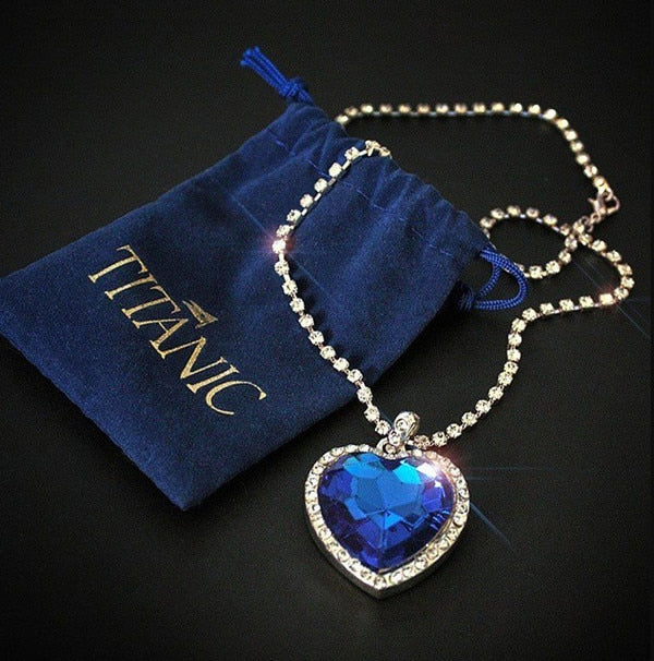 Heart of Ocean Blue Heart Pendant Necklace - Orchid Unique
