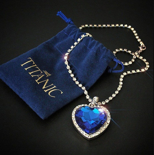 Heart of Ocean Blue Heart Pendant Necklace - Orchid Unique