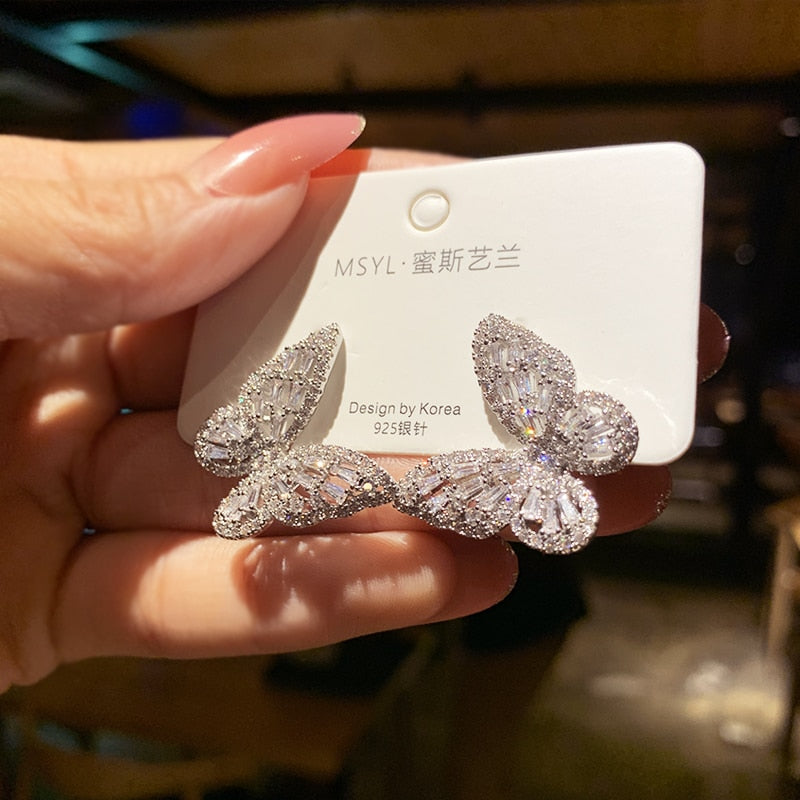 Big Butterfly Gold Earring - Orchid Unique