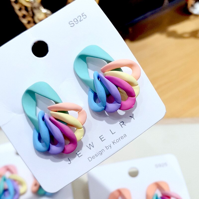 Candy Color Acrylic Earrings - Orchid Unique