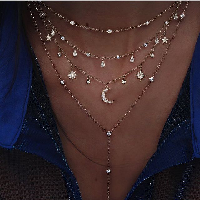Crystal Stars Pendant Necklaces - Orchid Unique