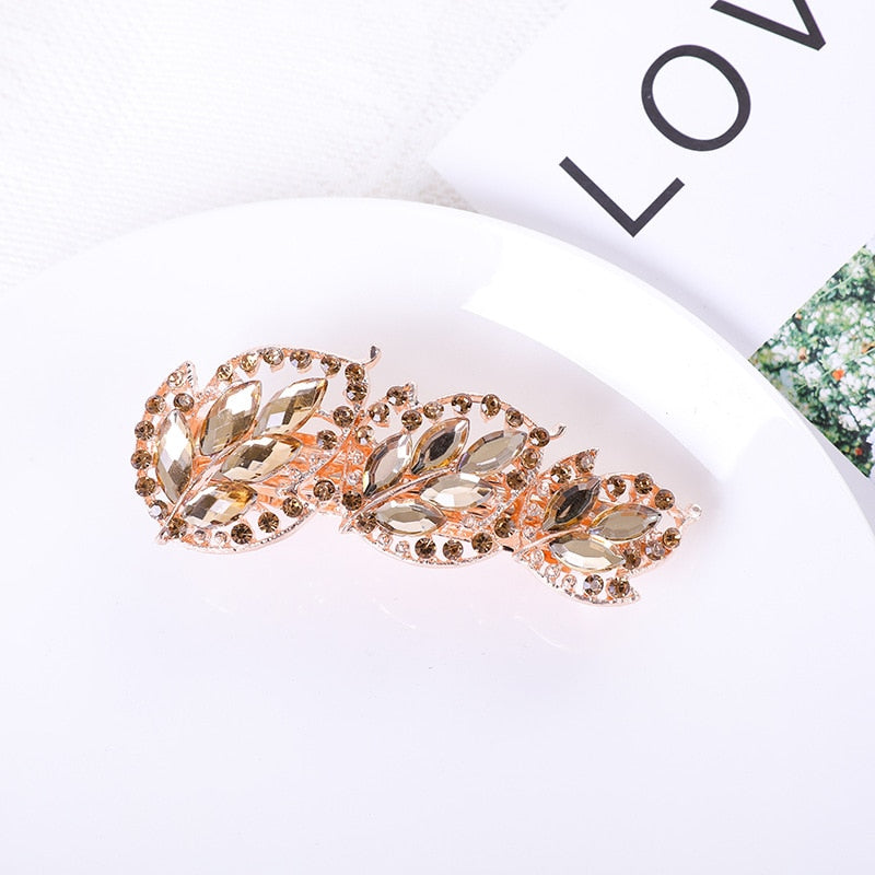 Crystalline rhinestone hairpin - Orchid Unique