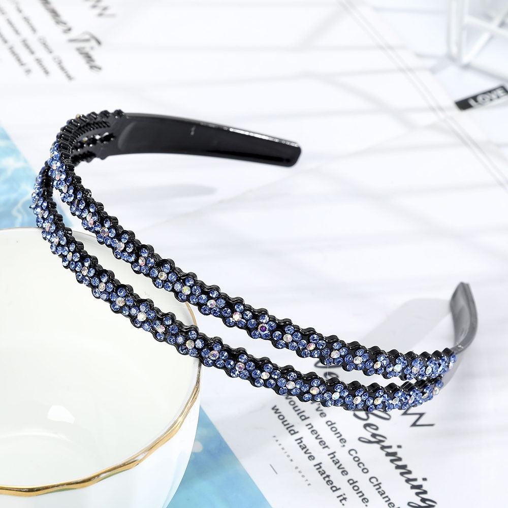 Hairbands Bezel Colorful Rhinestone - Orchid Unique