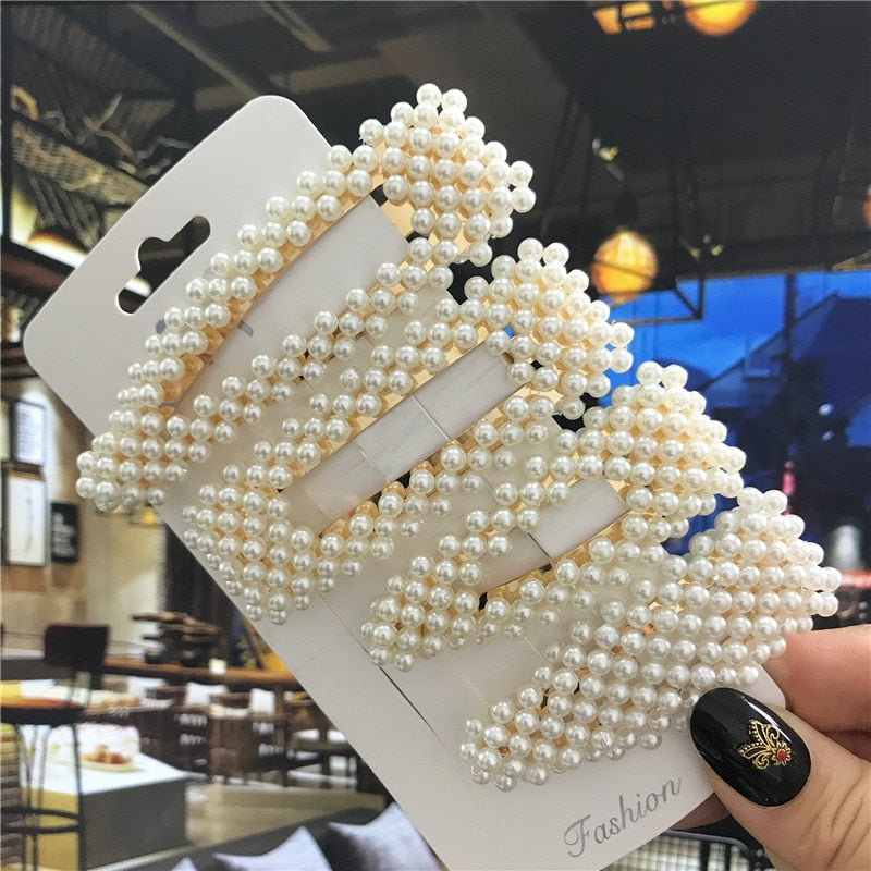 Handmade Pearls Hair Clips - Orchid Unique