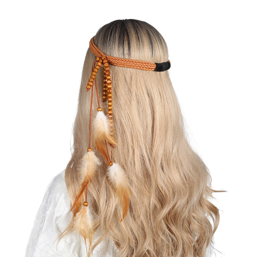 Festival Boho Feather Headband - Orchid Unique