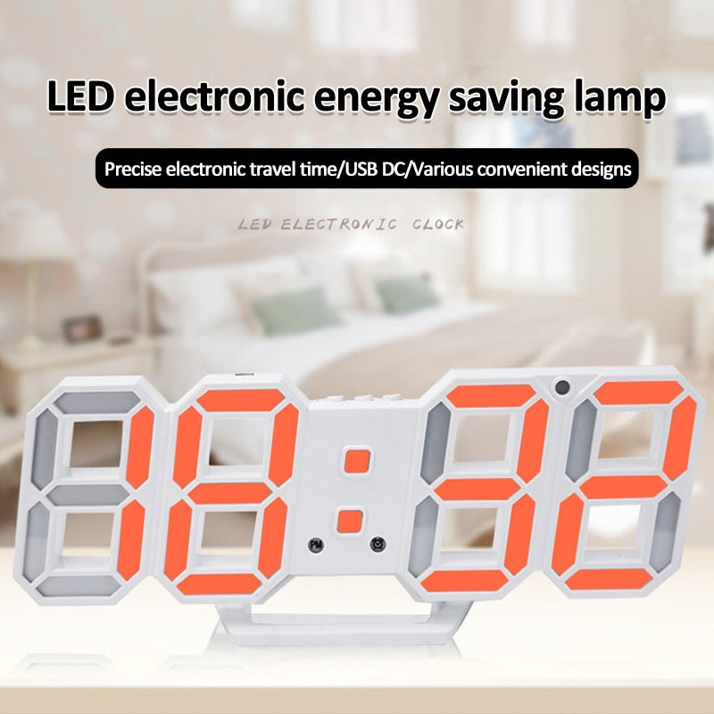 Digital 3D LED Alarm Clock - Orchid Unique