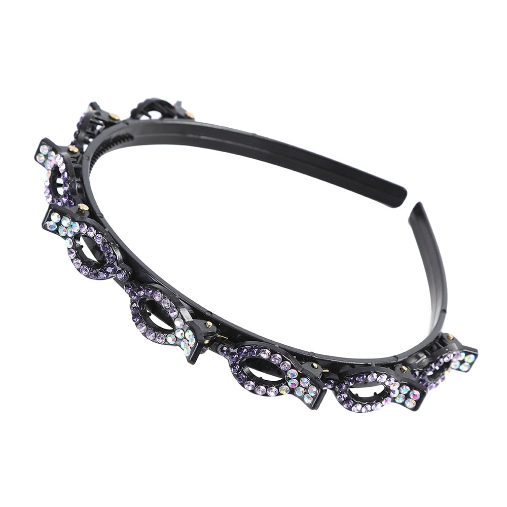 Hairbands Bezel Colorful Rhinestone - Orchid Unique