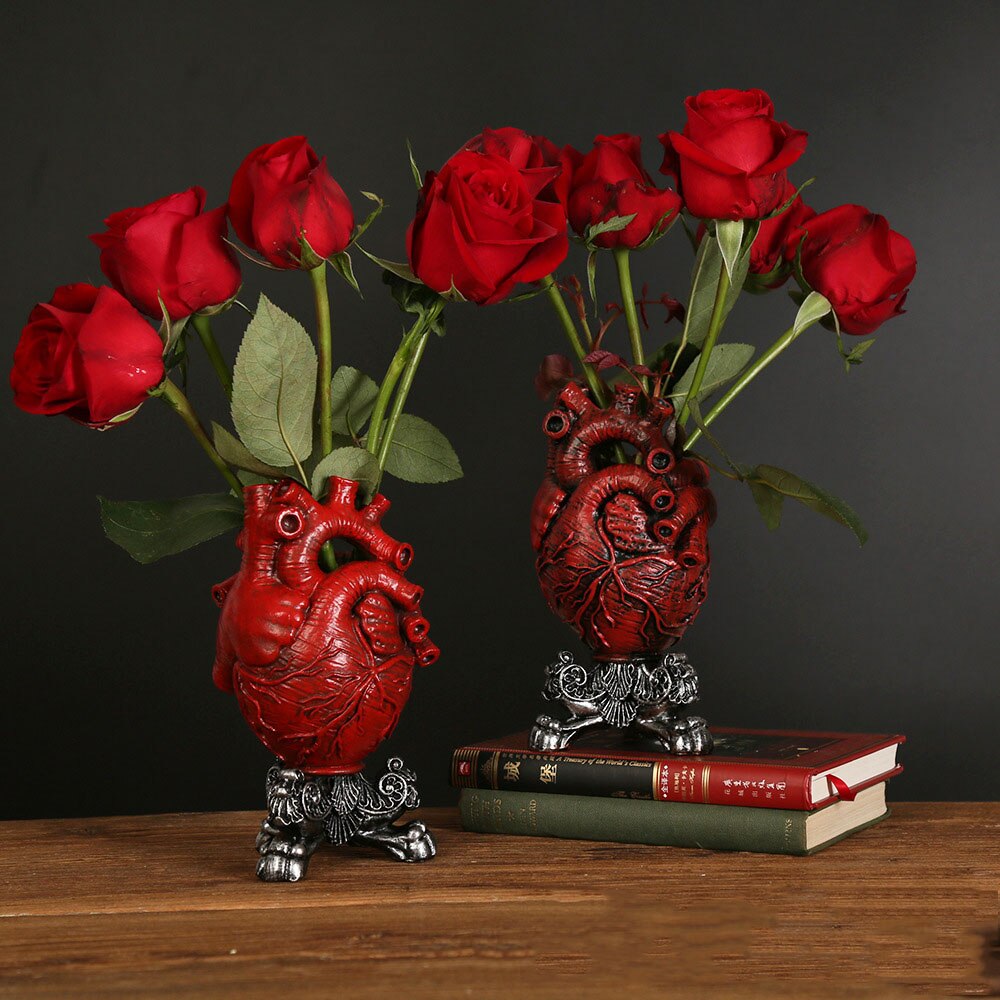 Heart-shaped Sculpture Statue-Vase - Orchid Unique