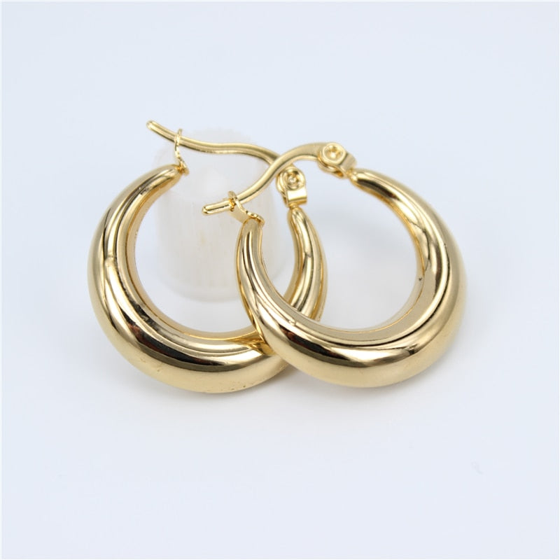 Smooth Exquisite Big Circle Hoop Earrings - Orchid Unique