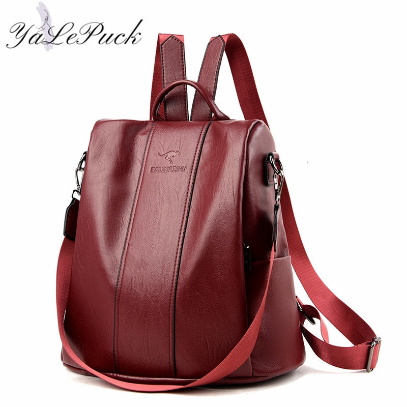 Anti-theft leather backpack - Orchid Unique